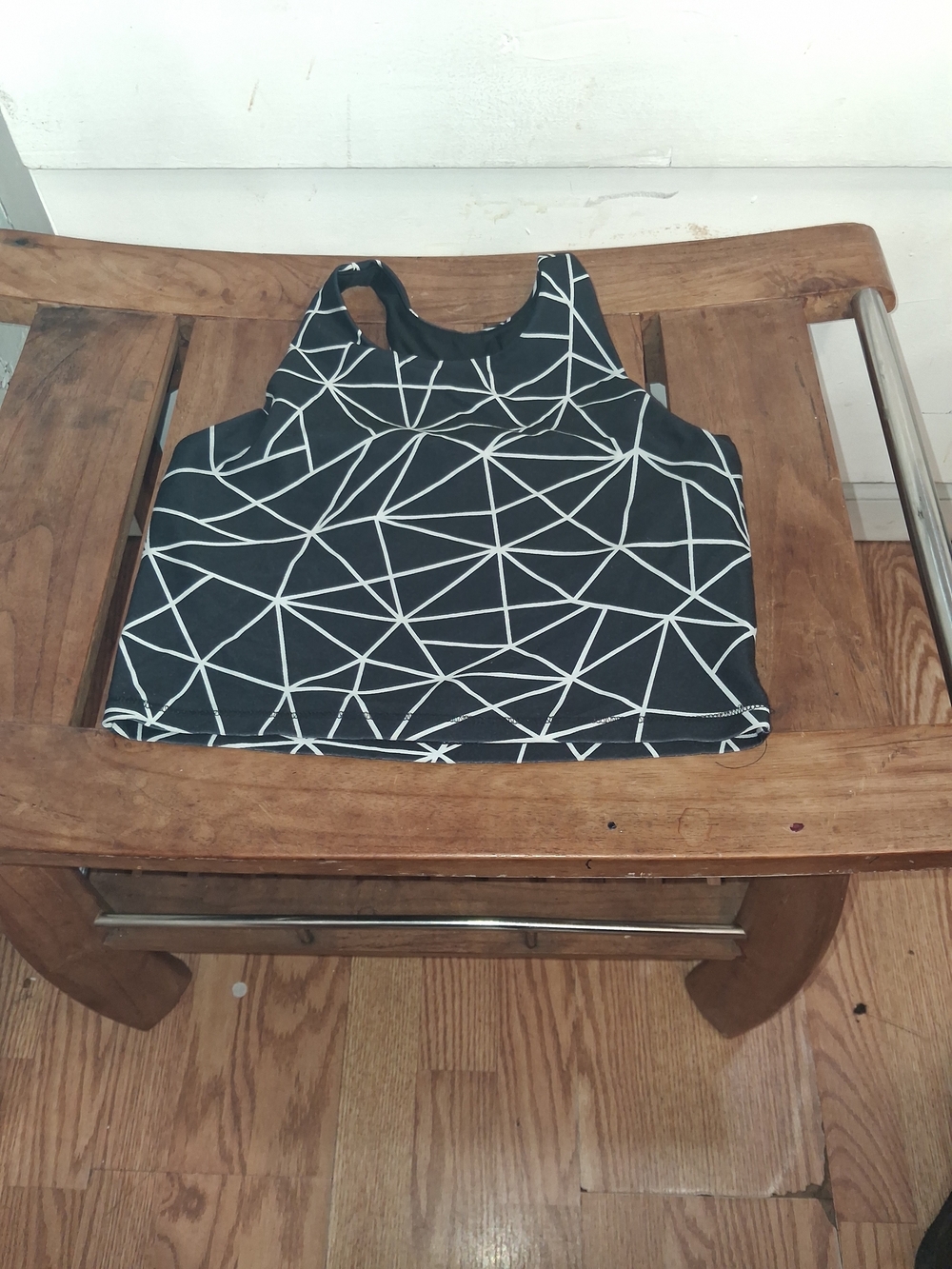 DSG Black and White Geometric Crop Tank - Kids